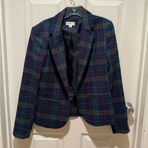 Merona Blue and Green Sport Coat with Classic Plaid Design